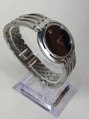 Movado Museum Stainless Steel Quartz Men's Watch 84 A1 1822 Black Dial